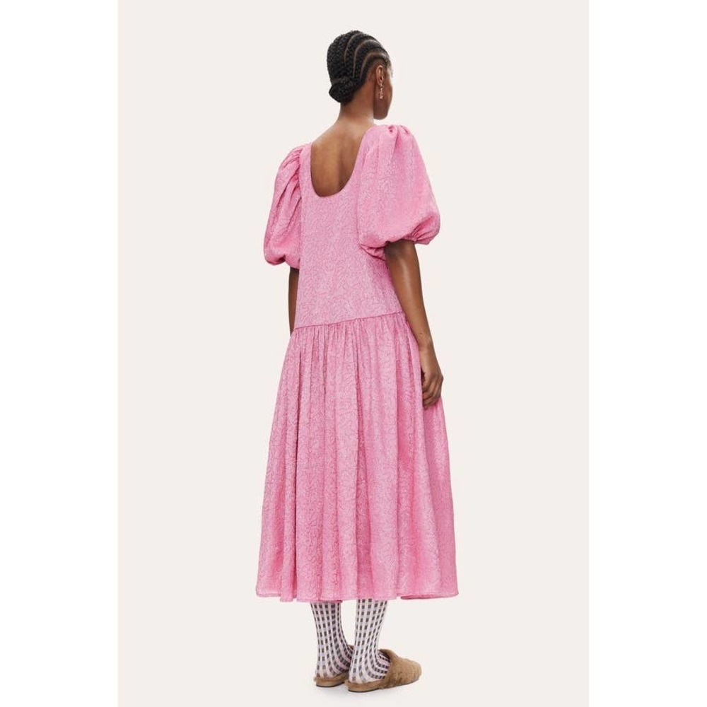 Stine Goya Amelia Dusty Pink Sequin Babydoll Puff Sleeve Midi Dress NWT - Picture 2 of 10